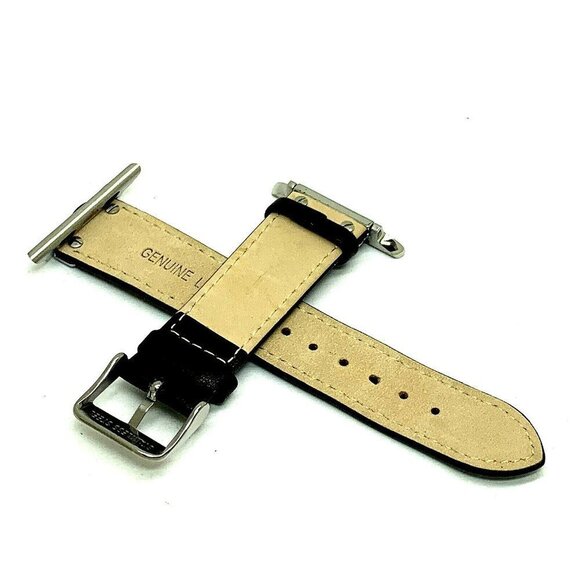 Anne Klein Apple Watch Band 42/44/45mm Black Leather Strap main image 4